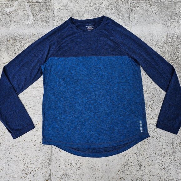 American Eagle Outfitters Men Shirt Athletic Crew Neck Long Sleeve Tee Size L/G - Picture 8 of 10